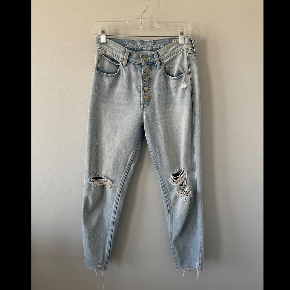 free people high waisted vintage distressed jeans